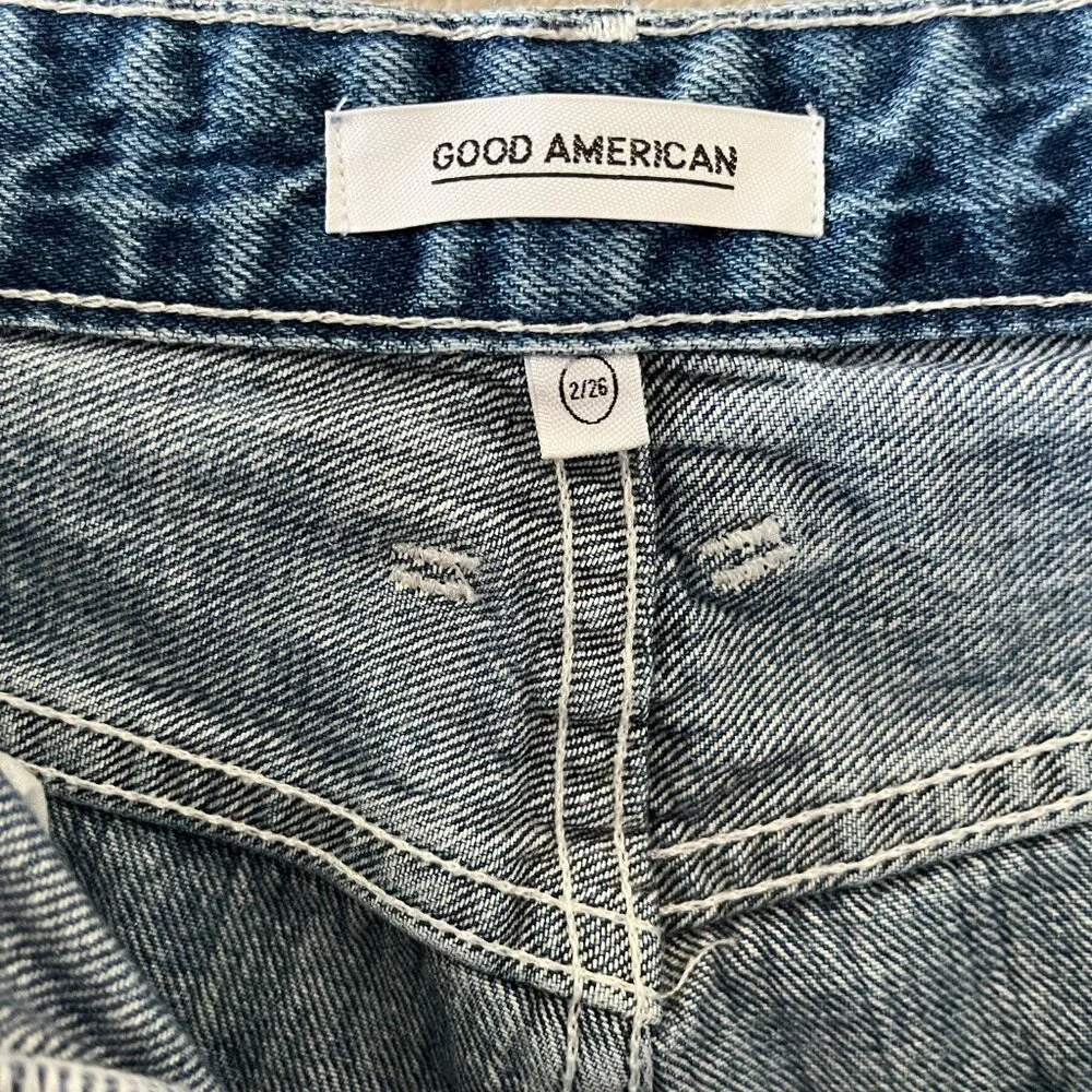 Good American High Waist Cutoff Jean Denim Shorts Size 2/26 - Picture 9 of 9